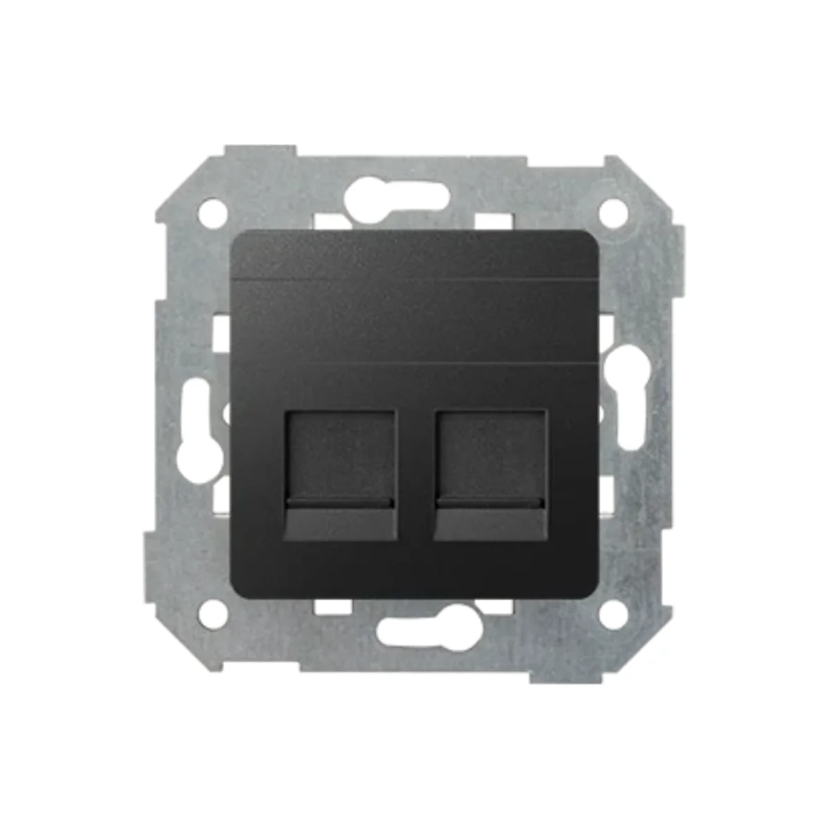 Pokrywa gniazda RJ45 2 gniazda z adapterem i żaluzjami grafit 82006-38 - obrazek 1