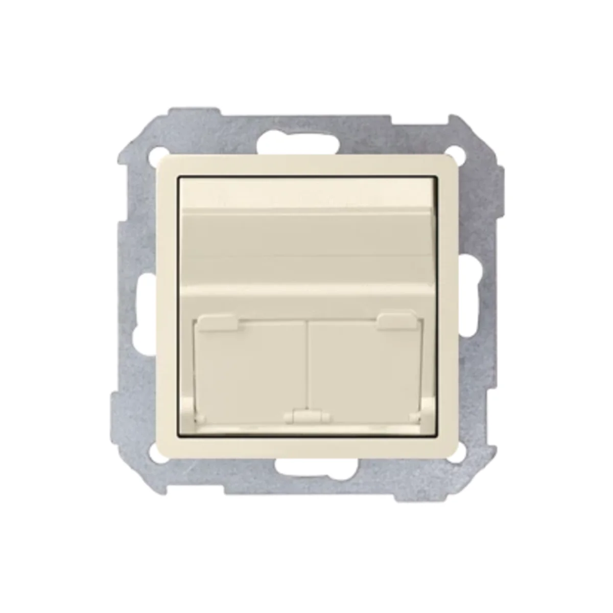 Pokrywa gniazda RJ45 x2 skośna beż 82579-31 - obrazek 1