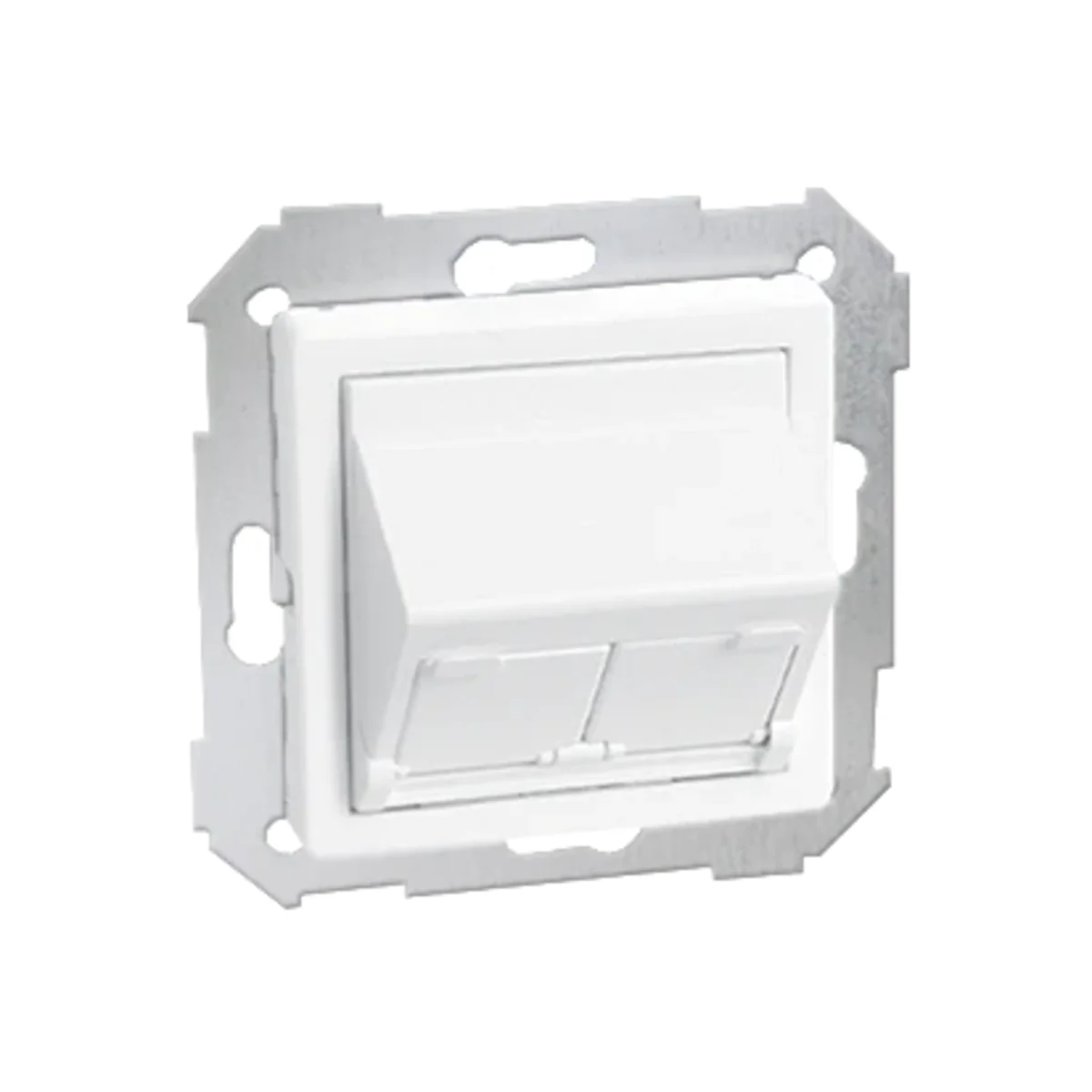 Pokrywa gniazda RJ45 x2 skośna biała 82579-30 - obrazek 1