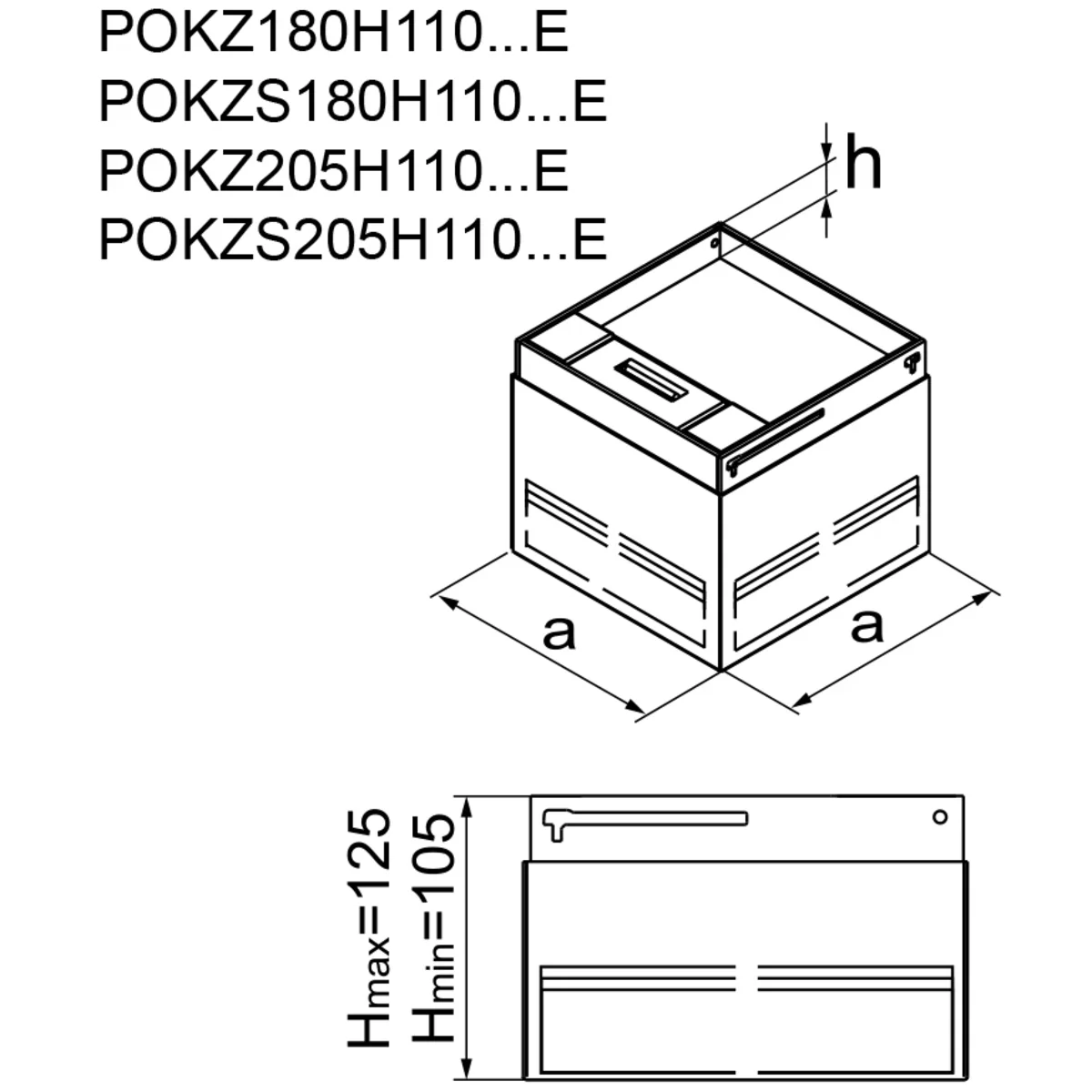 POKZ205H110WE Puszka ocynk. z blok. otwarcia pokr. ze stali kwasoodp.do koryt 232031 - obrazek 1