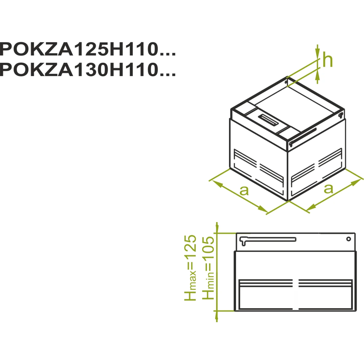 POKZA250H110K Puszka ocynk. z blok. otwarcia pokr. z aluminium do koryt 252530 - obrazek 1