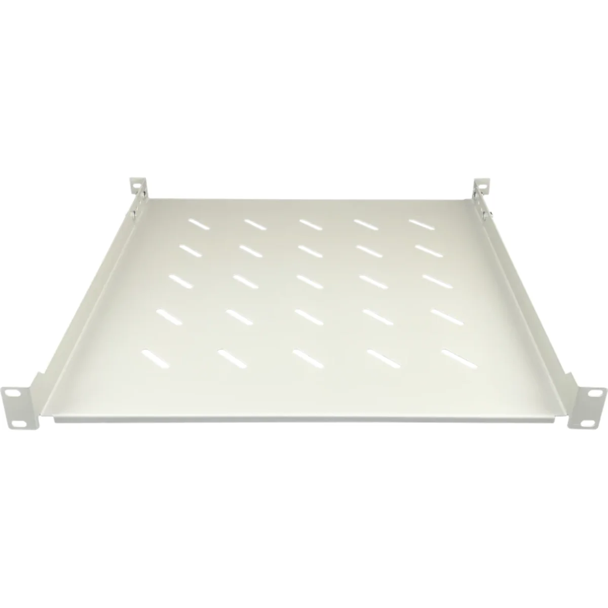 Półka stała 19 1U głęb. 450mm, kolor szara, 4 punkty mocowania ALANTEC SA-P-19-1U-450-4-S-01 - obrazek 1