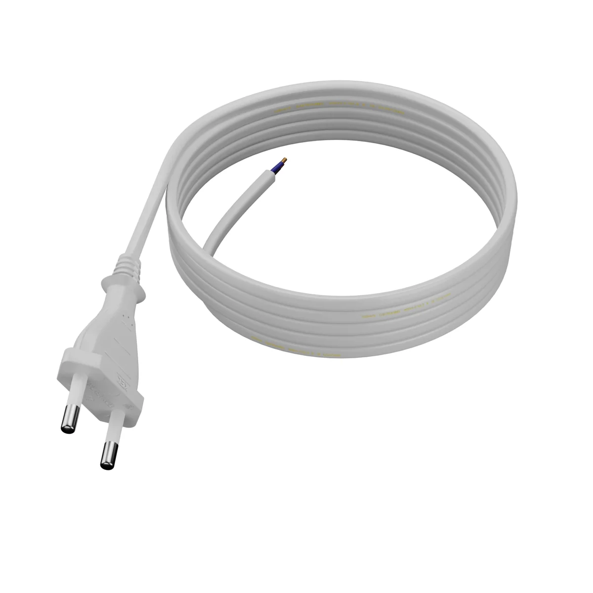 PP-11/3M/2X0,75/OMY P Przewód przyłączeniowy z wtyczką płaską; 2x0,75; H03VVH2-F (OMYp); 3m; biały W-97147 - obrazek 1