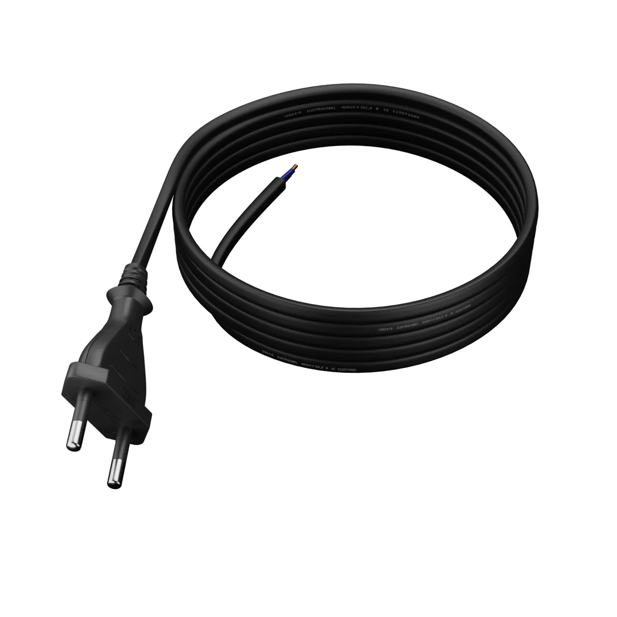 PP-11/3M/2X0,75/OMY P Przewód przyłączeniowy z wtyczką płaską; 2x0,75; H03VVH2-F (OMYp); 3m; czarny W-97148 - obrazek 1