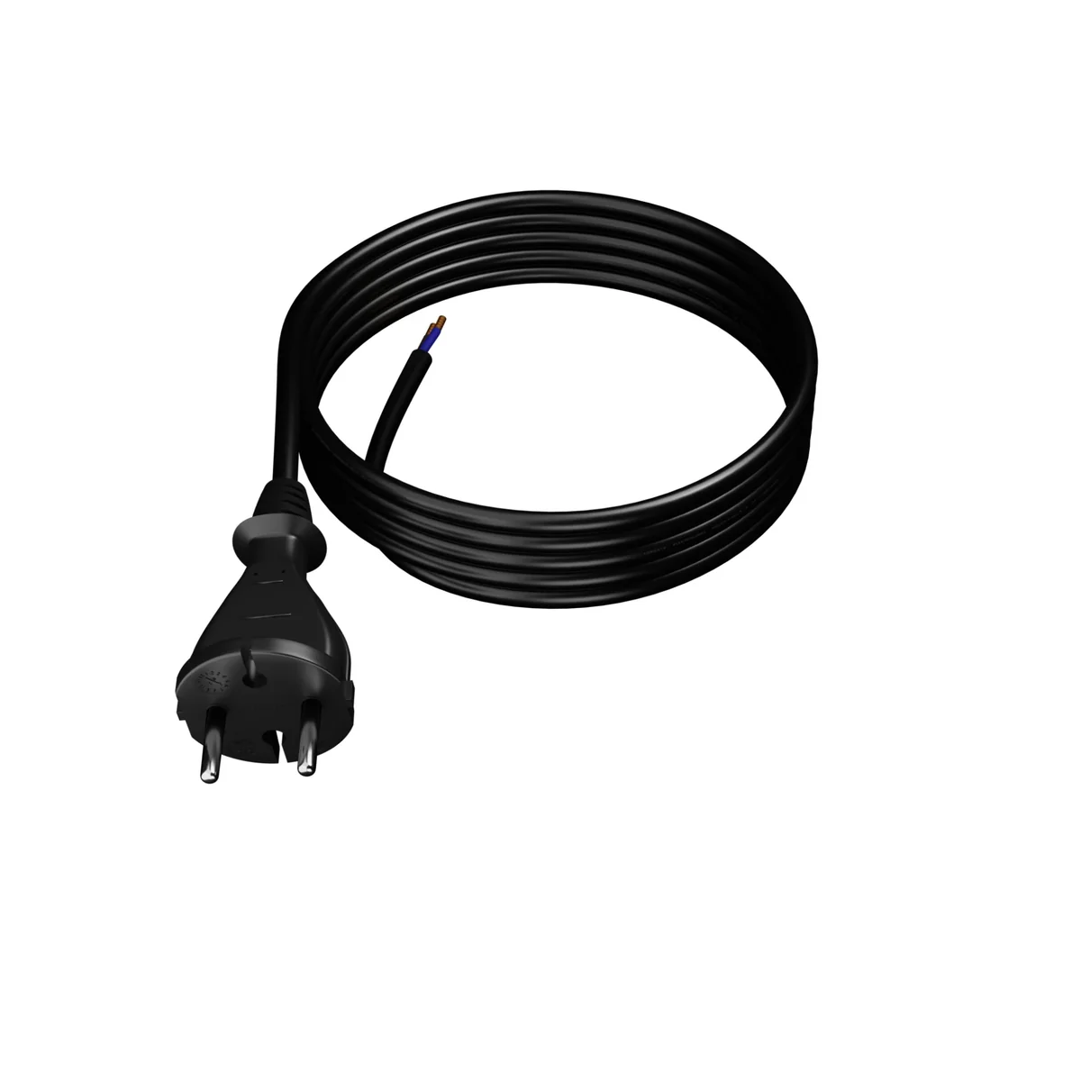 PP-21/4M/2X1,5/H07BQF B/ZAW Przewód przyłączeniowy z wtyczką prostą IP20; 2x1,5; H07BQF; 4m; czarny W-98580 - obrazek 1