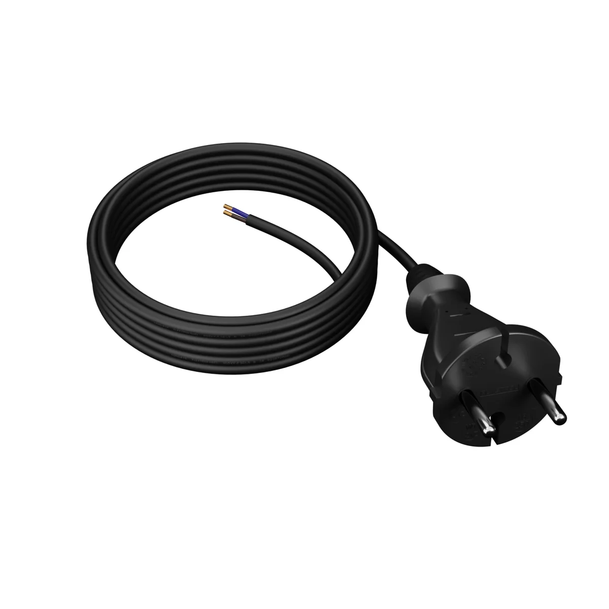 PP-21/5M/2X1/H05RR Przewód przyłączeniowy z wtyczką prostą IP20; 2x1; H05RR; 5m; czarny W-97191 - obrazek 1