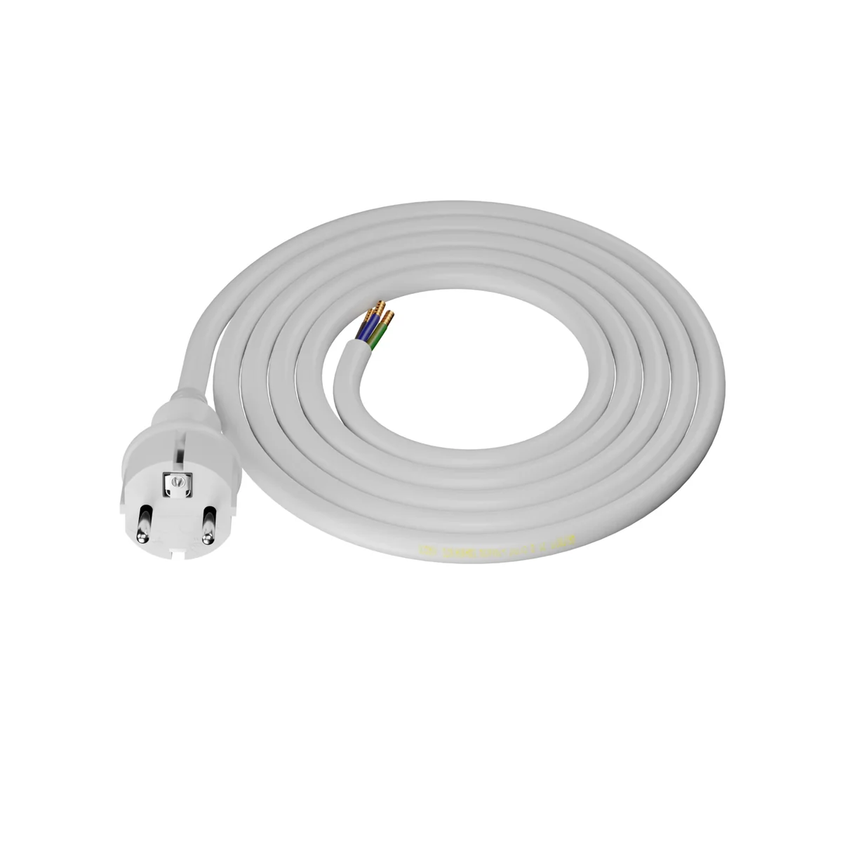 PP-40H/1,5M/3X2,5/H05VV-F Przewód przyłączeniowy z wtyczką prostą IP44; 3x2,5; H05VV-F; 1,5m; biały W-98389 - obrazek 1