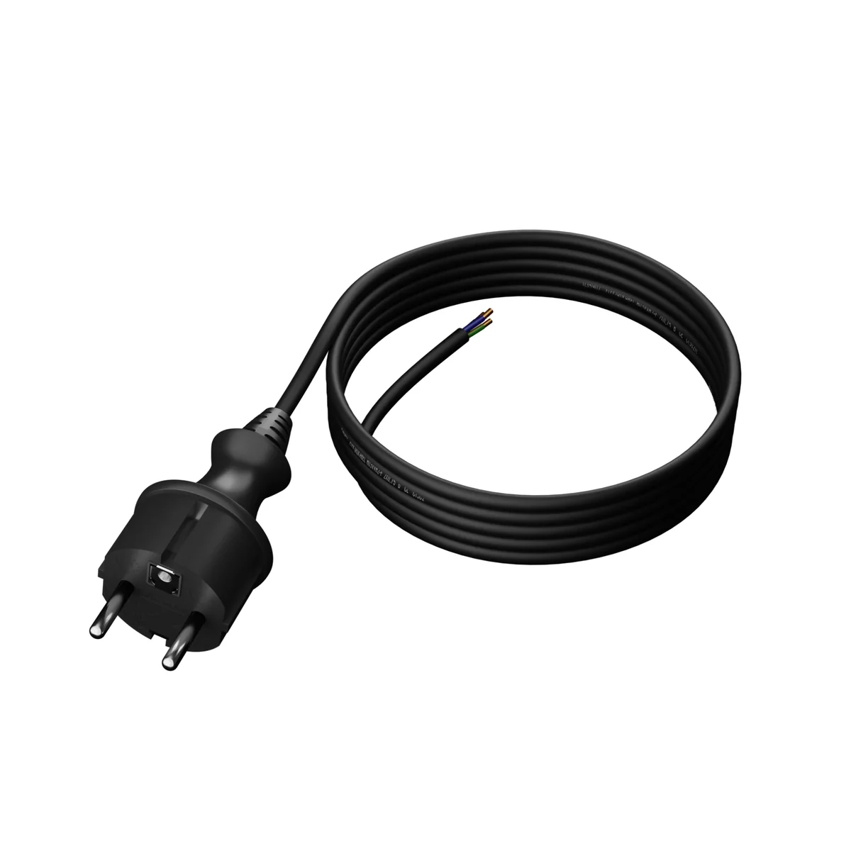PP-40H/3M/3X1/H05RR Przewód przyłączeniowy z wtyczką prostą IP44; 3x1,0; H05RR; 3m; czarny W-97266 - obrazek 1