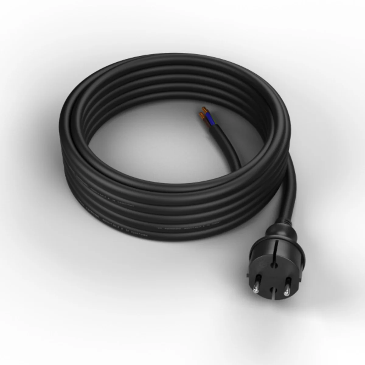 PP-40H/4,5M/2X2,5/H05RR Przewód przyłączeniowy z wtyczką prostą IP44 ; 2x2,5; H05RR; 4,5m; czarny W-97263 - obrazek 1