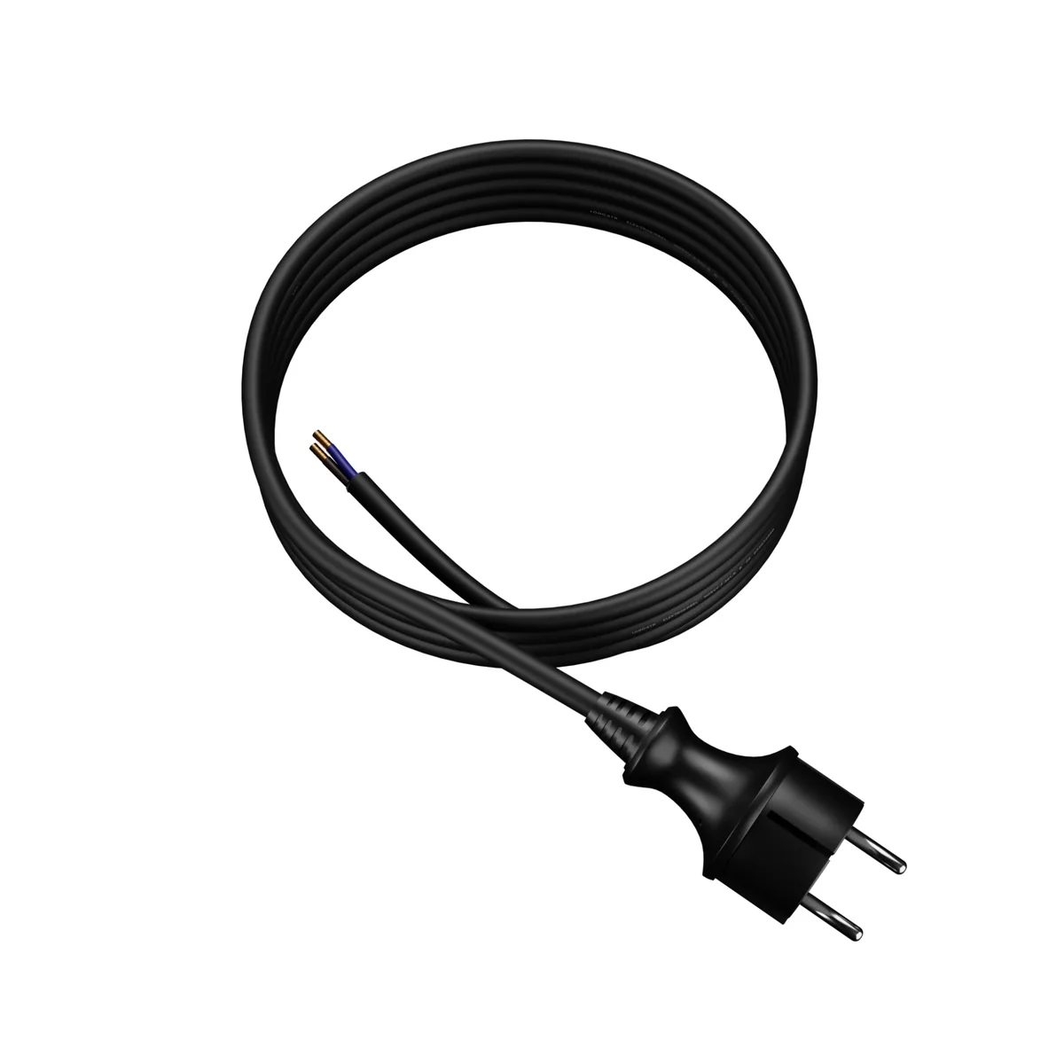 PP-40H/4M/2X1,5/H07RN Przewód przyłączeniowy z wtyczką prostą IP44; 2x1,5; H07RN-F; 4m; czarny W-97199 - obrazek 1