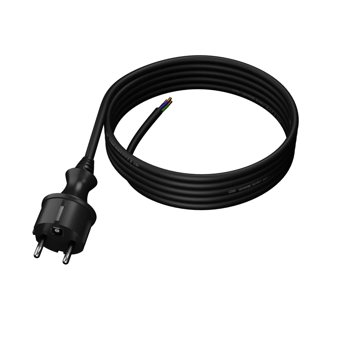 PP-40H/4M/3X1,5/H05RR Przewód przyłączeniowy z wtyczką prostą IP44; 3x1,5; H05RR; 4m; czarny W-97272 - obrazek 1