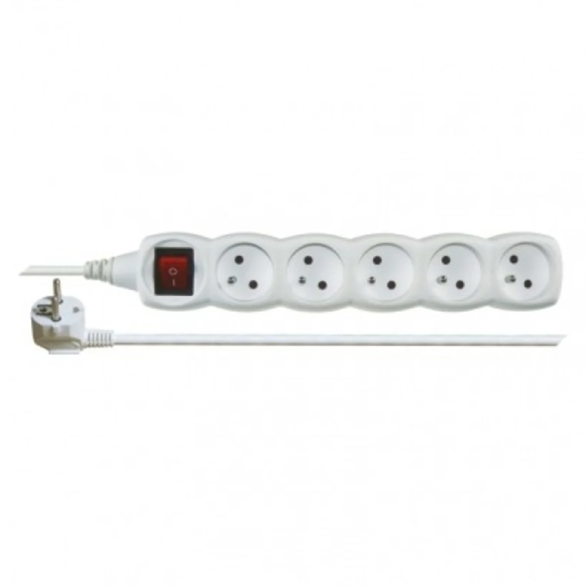 Przedłużacz 10 m / 5 gniazd / z wyłącznikiem / biały / PVC / 1 mm2 P1510 - obrazek 1