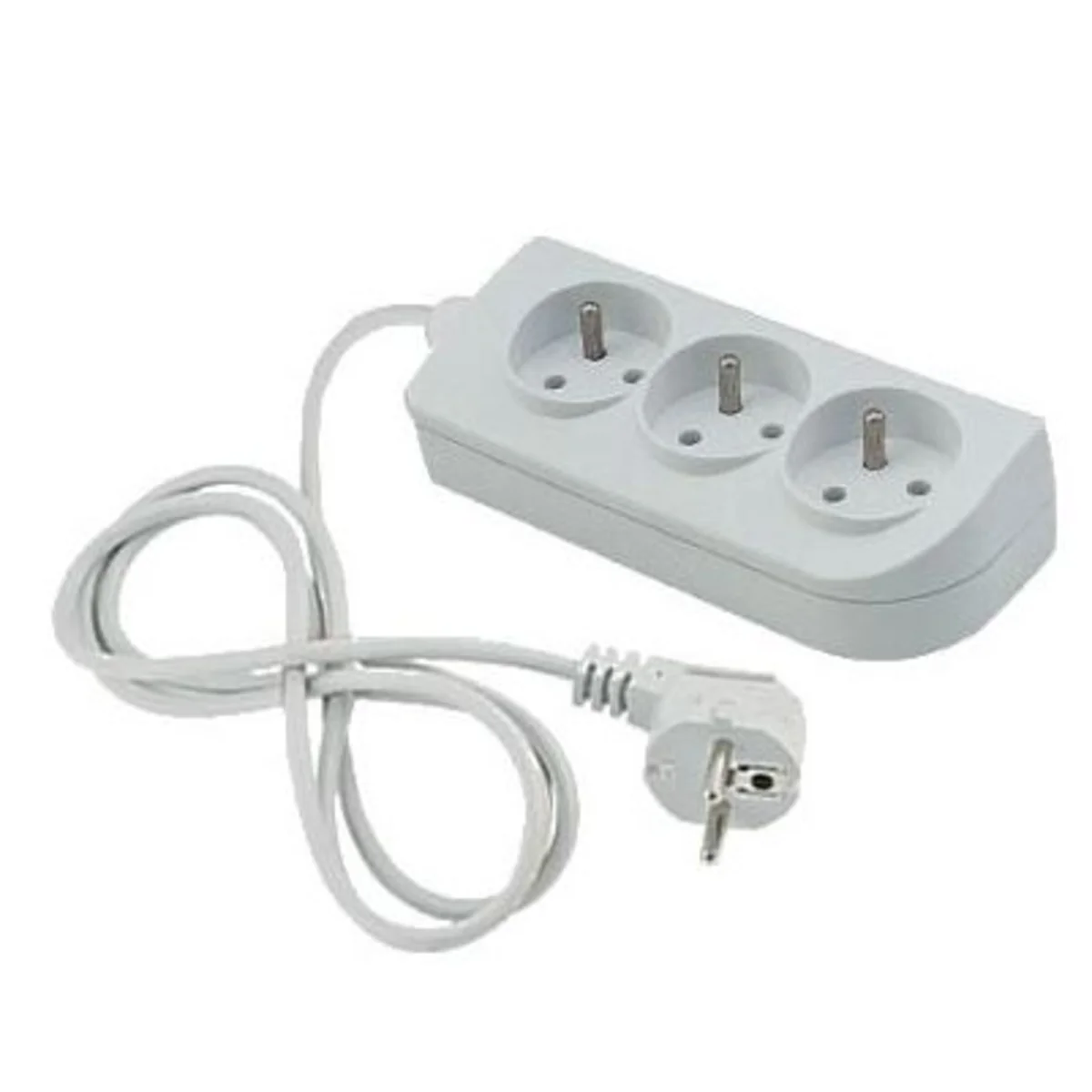 Przedłużacz 3-krotny, 3x2P+Z biały schuko H05VV-F 3x1mm² 250V~/10A - 3m z zalewaną wtyczką kątową UNISCHUKO, PSCH-303 PSCH-303 - obrazek 1