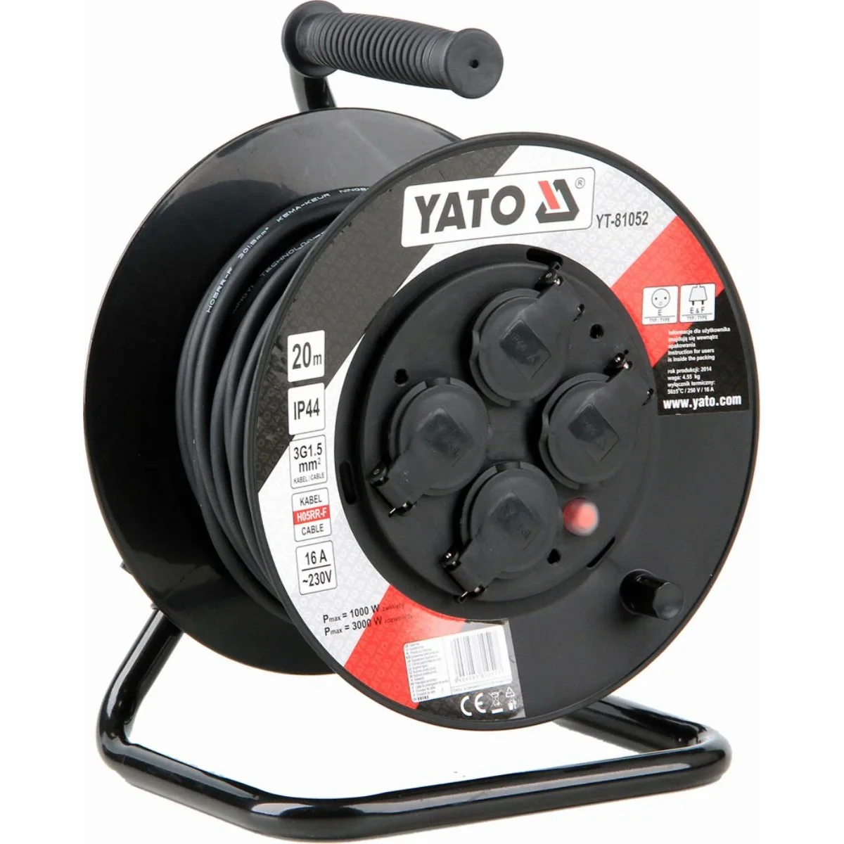 PRZEDŁUŻACZ BĘBNOWY 20M YT-81052 - obrazek 1