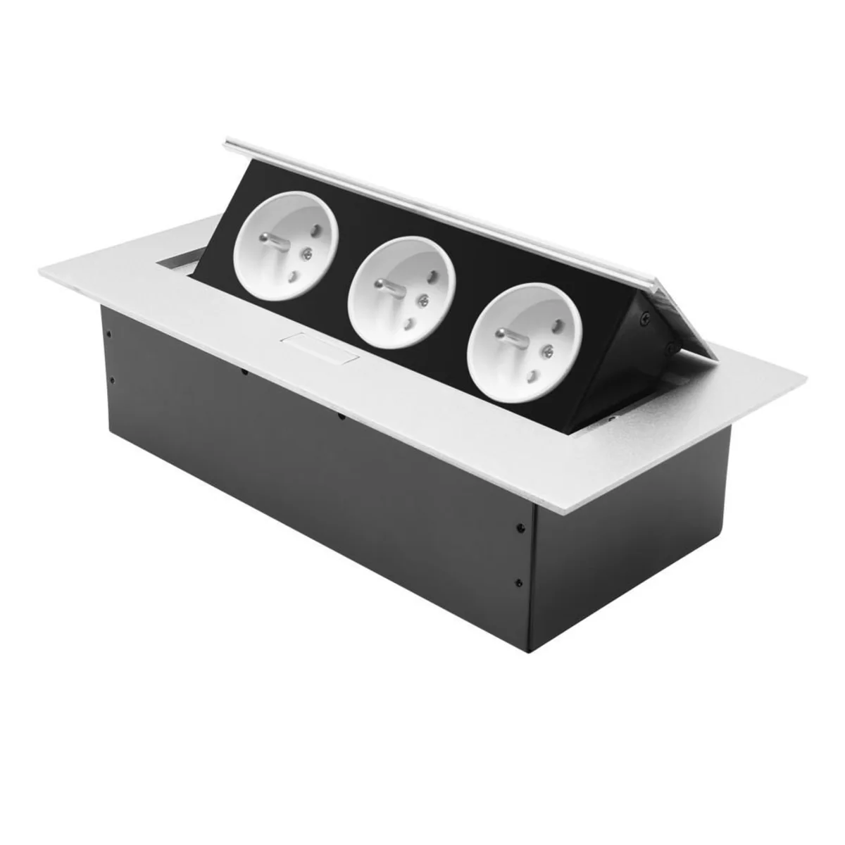 PRZEDŁUŻACZ BIURKOWY 3X GNIAZDO Z UZIEMIENIEM, ALUMINIUM AE-PB03GU-53