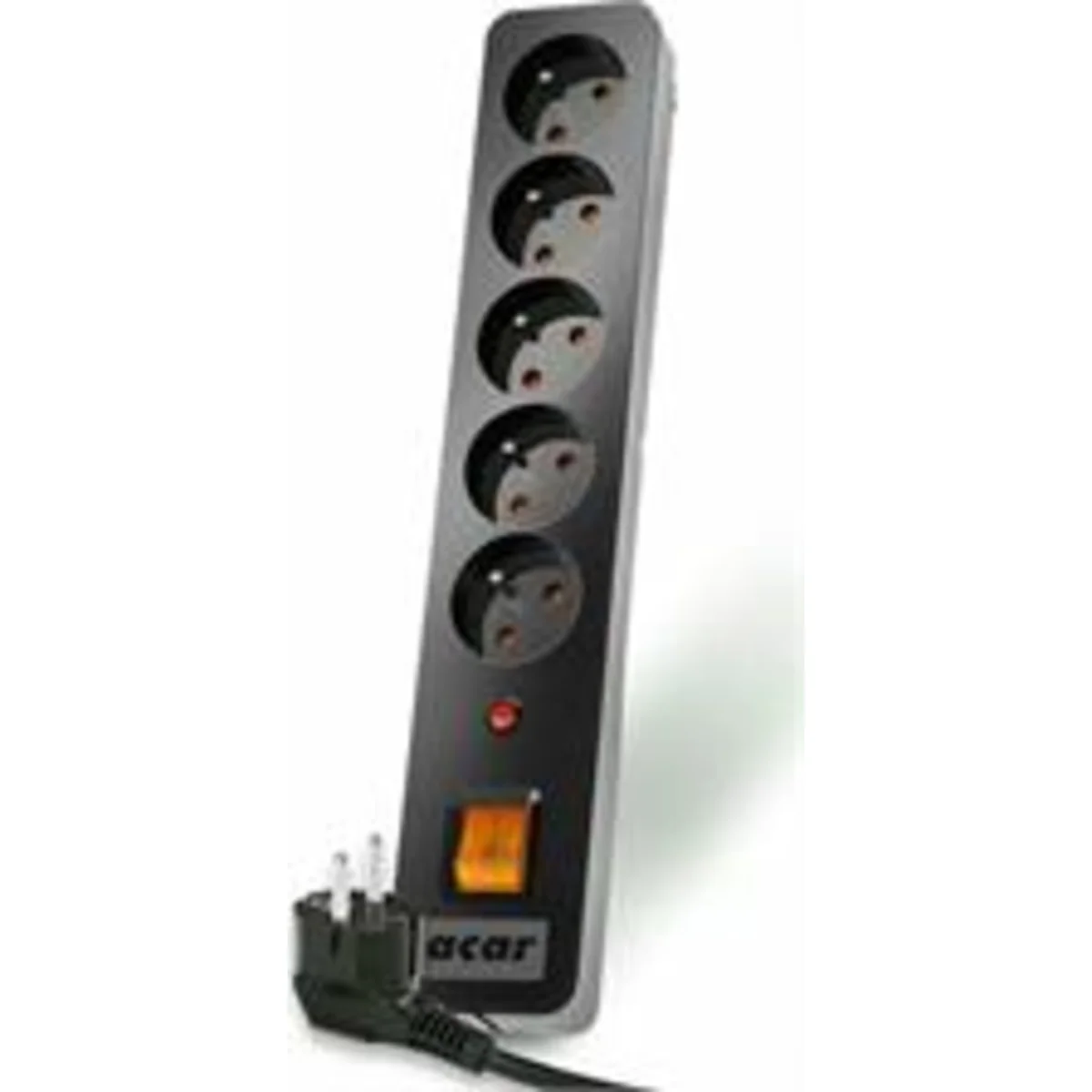 Przedłużacz przeciwprzepięciowy 5 gniazd z/u wyłącznik 5m H05VV-F czarno-szary HSK.X5/5M.CZARNO-SZARY - obrazek 1