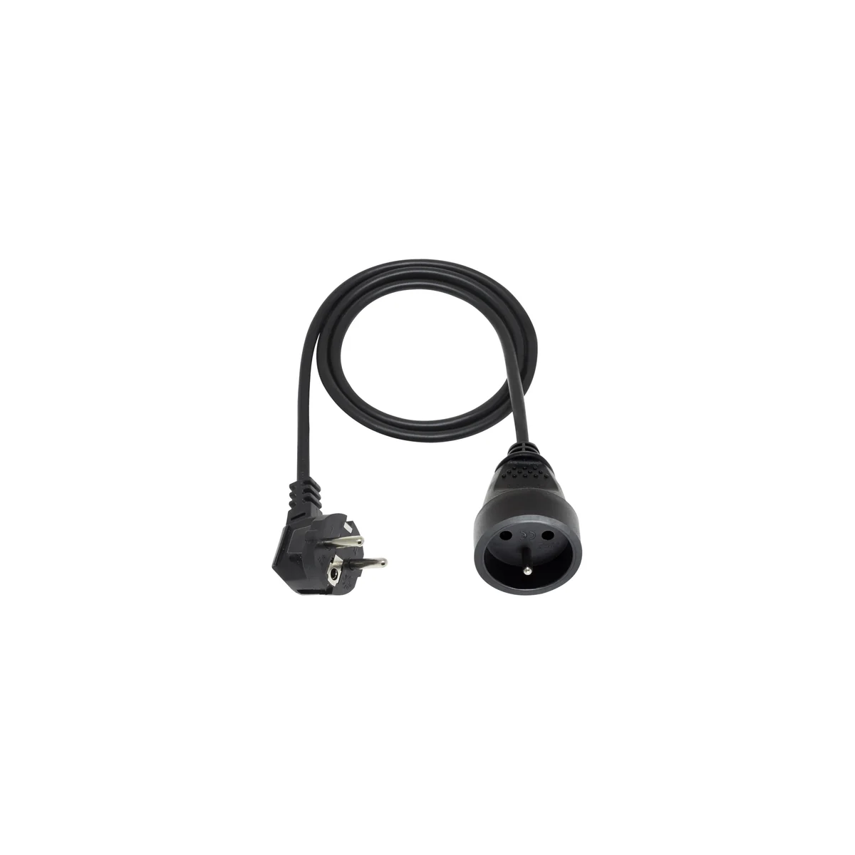 Przedłużacz przenośny 1-krotny, 1x2P+Z czarny 250V~/10A 3x1mm² PVC - 5m z zalewaną wtyczką kątową UNISCHUKO, Economic EPS-105-2 EPS-105-2 - obrazek 1