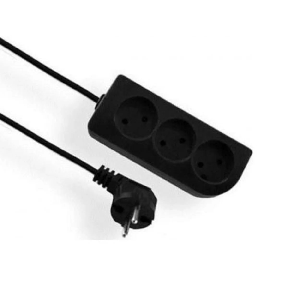 Przedłużacz przenośny 3-krotny, 3x2P+Z czarny 250V~/10A 3x1mm² PVC- 3m z zalewaną wtyczką kątową UNISCHUKO i otworami do montażu, Classic PSN-303-2 PSN-303-2 - obrazek 1
