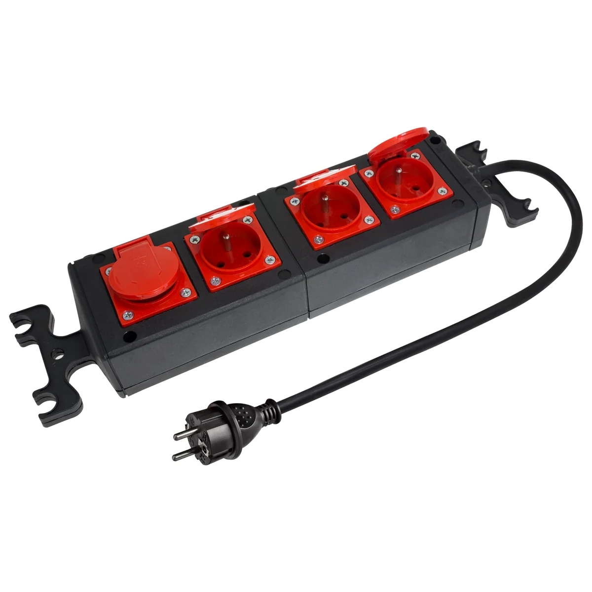 Przedłużacz WARSZTATOWY IP-44, 4x2P+Z 230V~/16A guma czarny H07RN-F 3x1,5mm² - 1,5m PWP-1111-1,5 PWP-1111-1,5 - obrazek 1