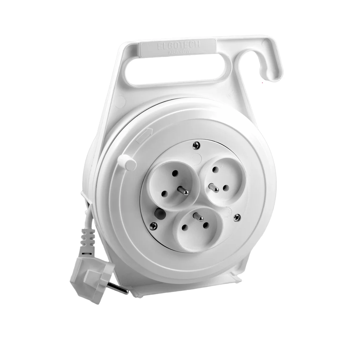 Przedłużacz zwijany 3x2P+Z biały PVC 3x1mm² - 6m MAX.2300W z zabezpieczeniem termicznym PSZ-306 PSZ-306 - obrazek 1