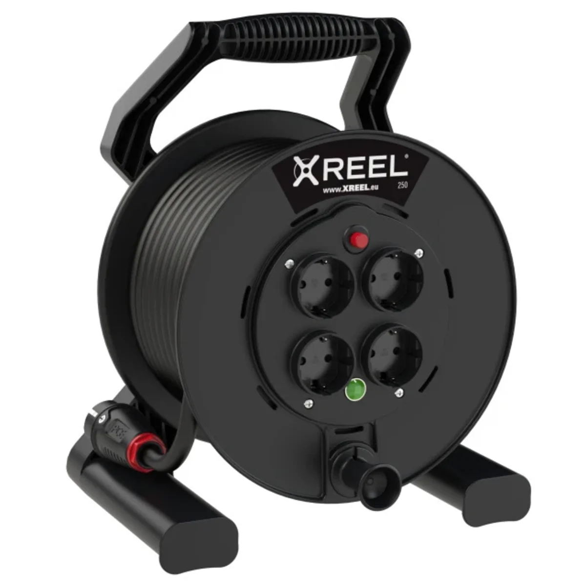 Przedłużacz zwijany jednofazowy XREEL 30 mb H05VV-F 3x1,5 (OWY) wtyczka gumowa 16A IP20 92503T48163 - obrazek 1