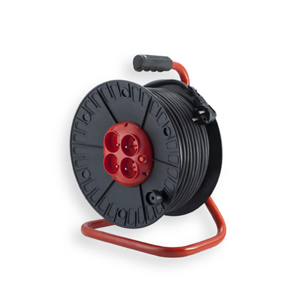 Przedłużacz zwijany na bębnie 4x2P+Z guma H05RR-F 3x1mm² - 20m MAX.2300W z zabezpieczeniem termicznym, mały bęben, seria Light PZB1-40-20G/1 PZB1-40-20G/1 - obrazek 1