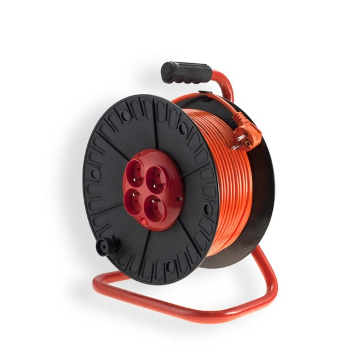 Przedłużacz zwijany na bębnie 4x2P+Z pomarańczowy PVC 3x1mm² - 35m MAX.2300W z zabezpieczeniem termicznym PZB-40-35Y/1 PZB-40-35Y/1 - obrazek 1