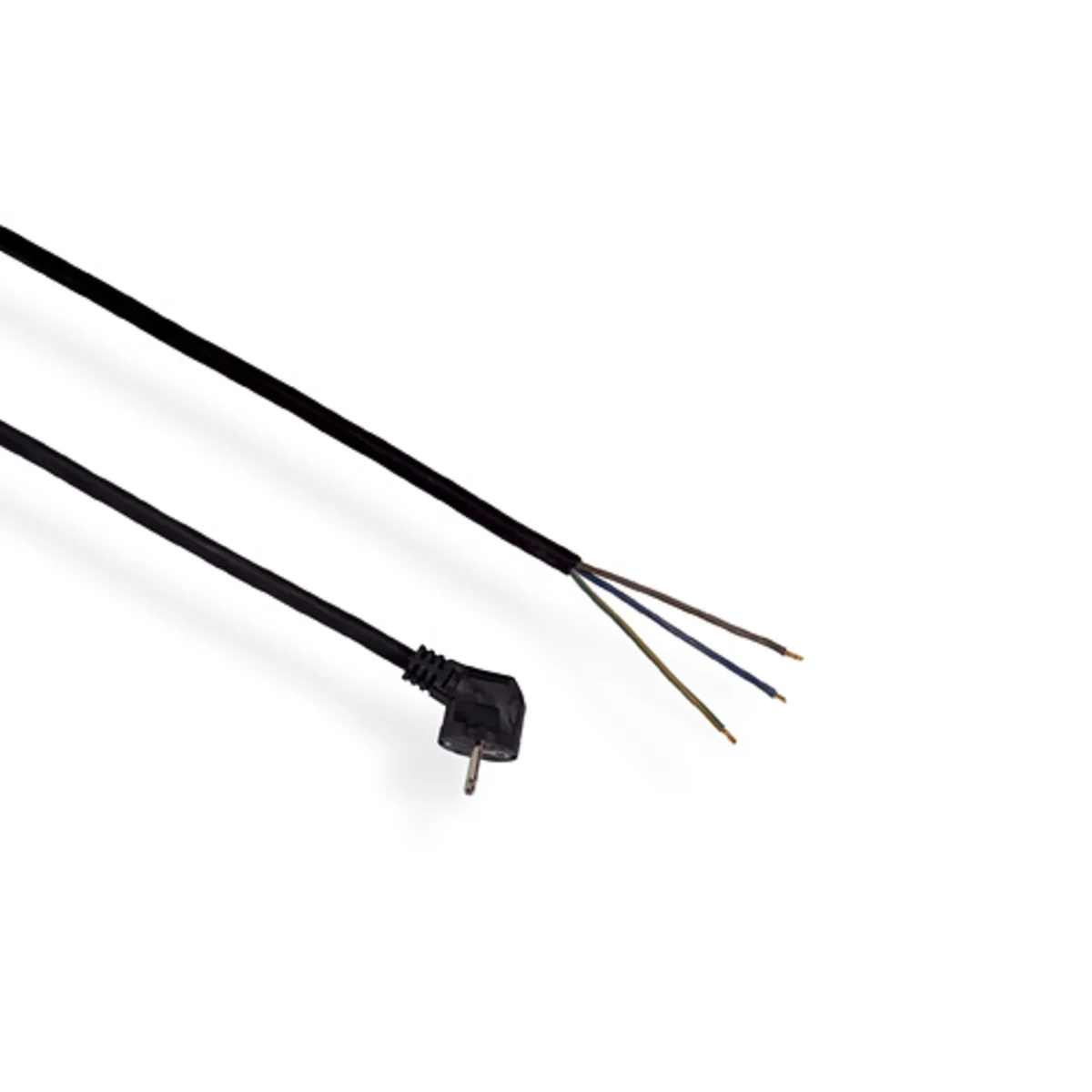 Przewód przyłączeniowy gumowy z zalewaną wtyczką kątową UNISCHUKO czarny 250V~/16A H05RR-F 3x1,5mm² - 6m PZ1,5-06-G PZ1,5-06-G - obrazek 1