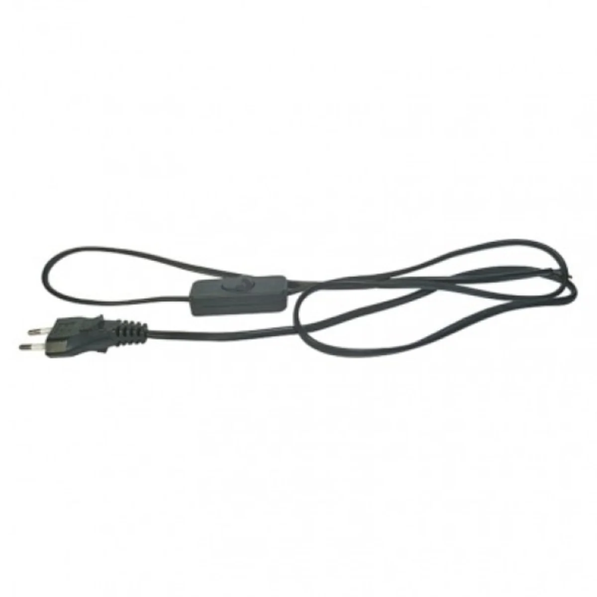 Przewód przyłączeniowy PVC 2×0,75mm z wyłącznikiem,2m czarny S09272 - obrazek 1