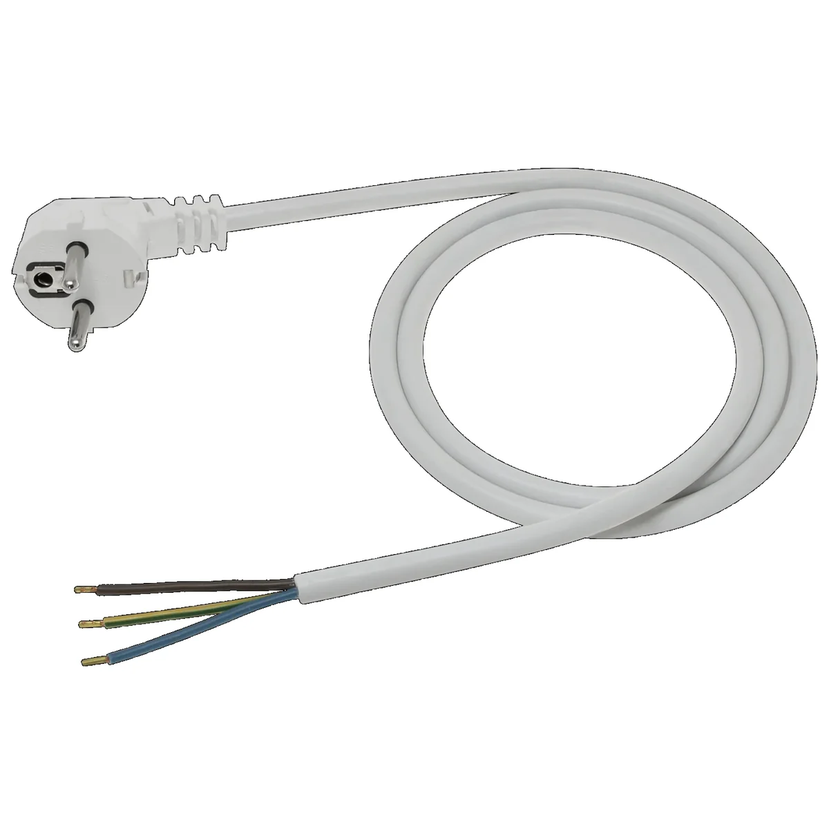 Przewód przyłączeniowy z zalewaną wtyczką kątową UNISCHUKO biały 250V~/6A PVC 3x0,75mm² - 5m PZ0,75-05-1 PZ0,75-05-1 - obrazek 1