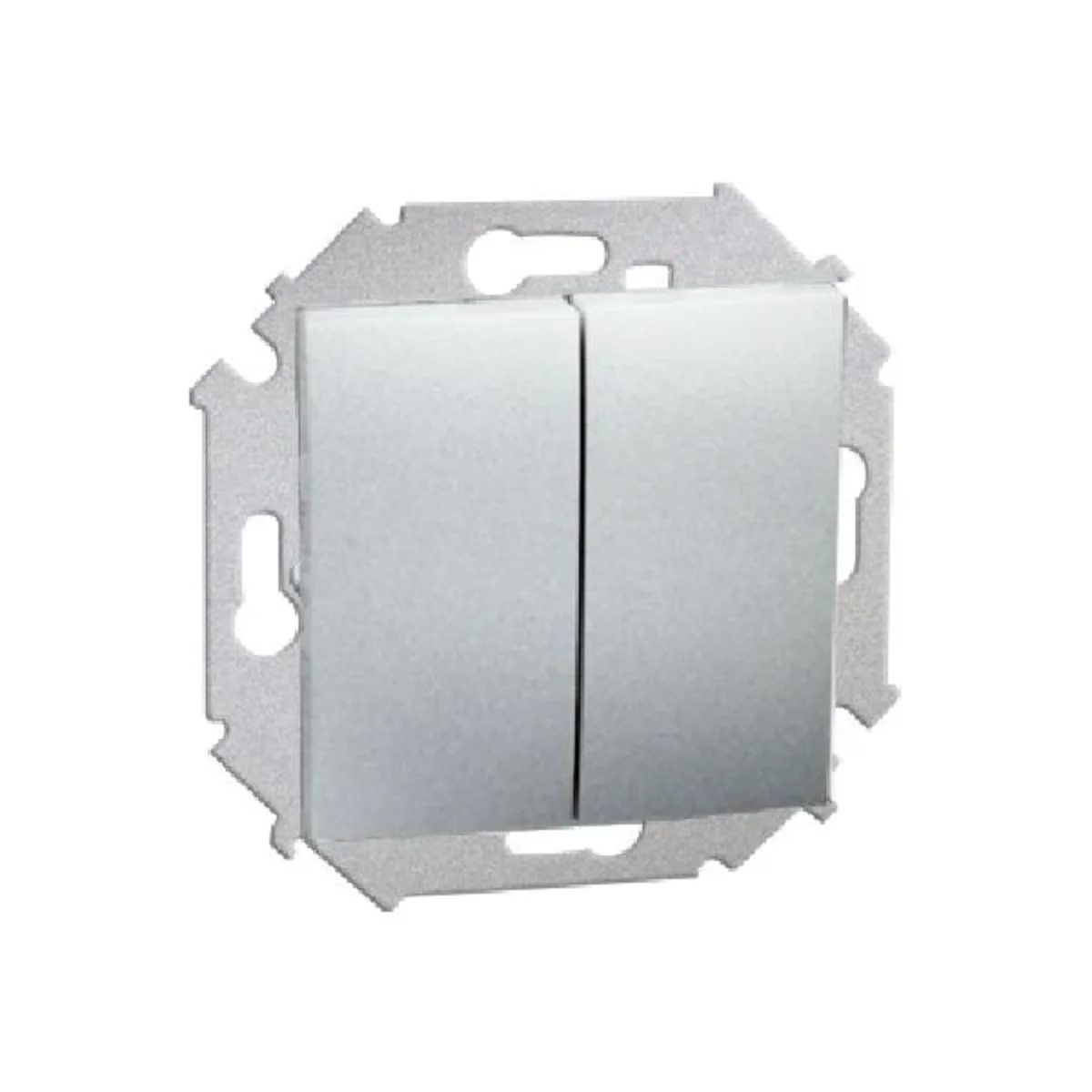 Przycisk podwójny zwierny dwuobwodowy: 2 wejścia 2 wyjścia (moduł) 10A 250V zaciski śrubowe aluminium (metalik) 1591396-026 - obrazek 1