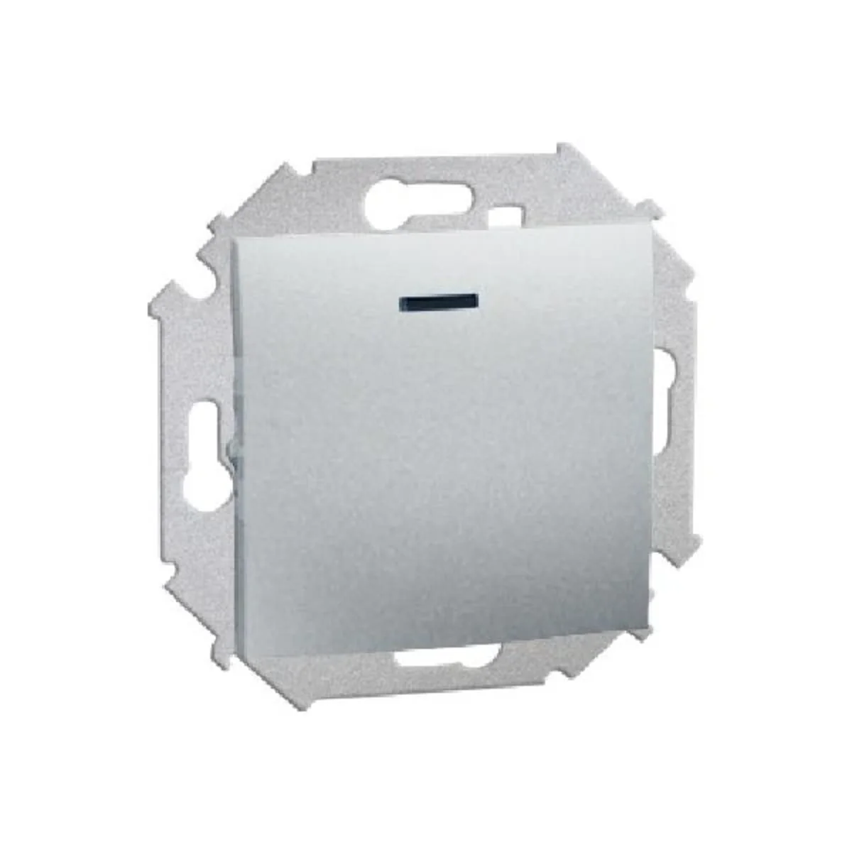 Przycisk pojedynczy zwierny bez piktogramu z podświetleniem (moduł) 10A 250V zaciski śrubowe aluminium (metalik) 1591160-026 - obrazek 1