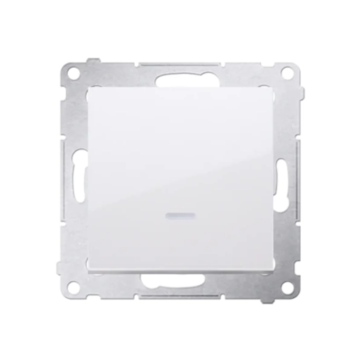 Przycisk pojedynczy zwierny z podświetleniem LED bez piktogramu (moduł) 10A 250V szybkozłącza biały DP1L.01/11 - obrazek 1