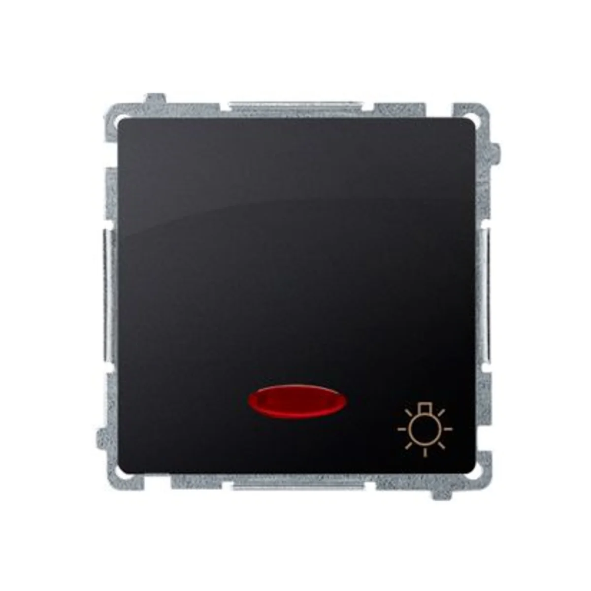 Przycisk "światło" z podświetleniem LED 10AX 24V zaciski śrubowe grafit mat BMS1L24V.01/28 - obrazek 1