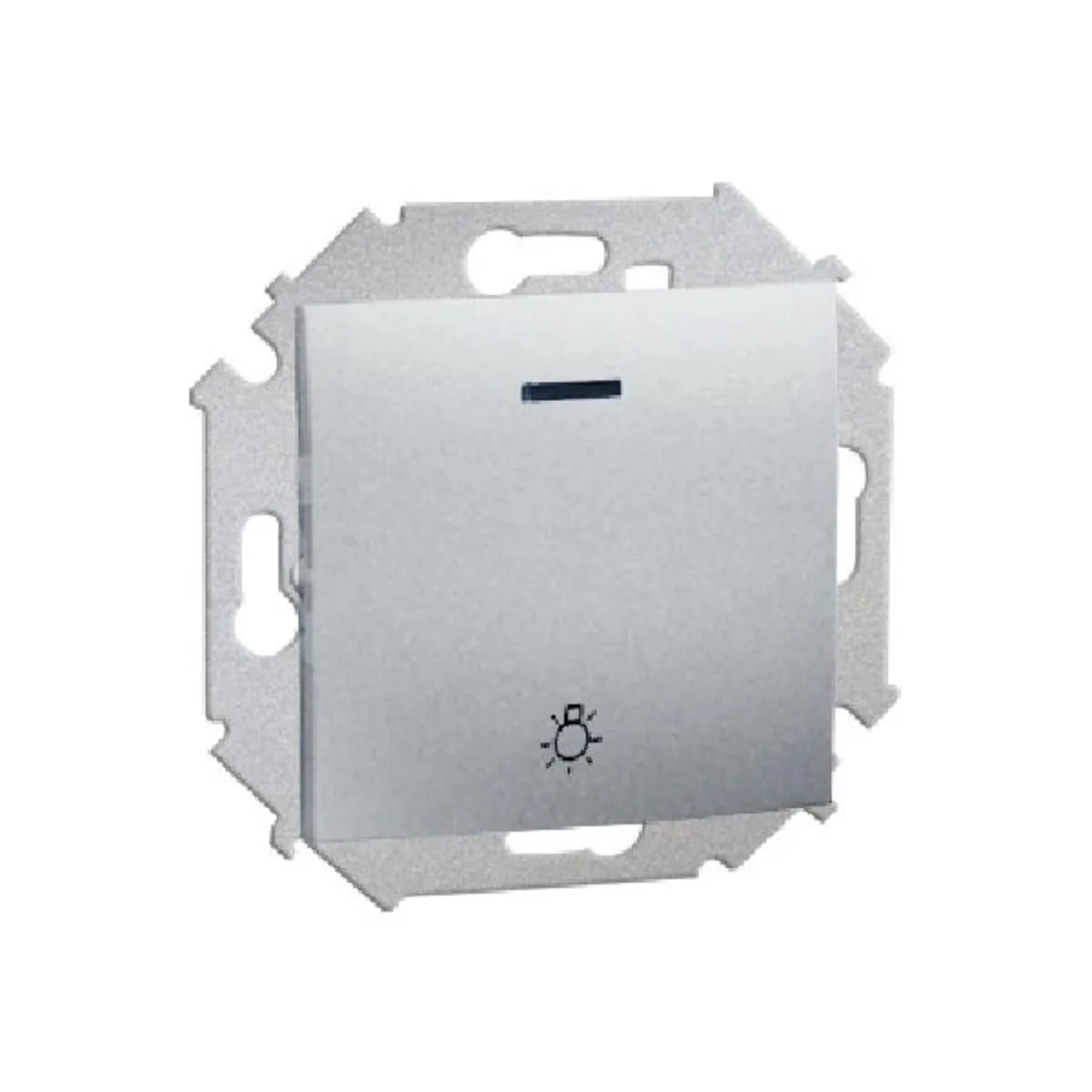 Przycisk "światło" z podświetleniem (moduł) 10A 230V zaciski śrubowe aluminium (metalik) 1591161-026 - obrazek 1
