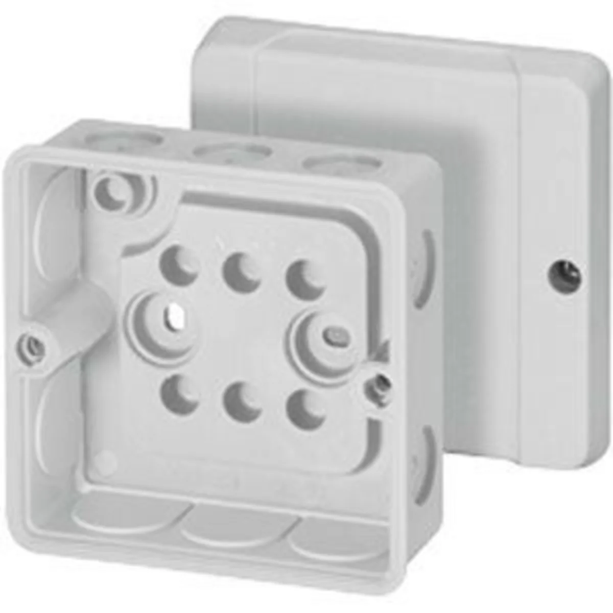 Puszka do instalacji wewnętrznych DE 9320 Z dławnice membranowe 88x88x50mm bez zacisków IP55 szara 62000264 - obrazek 1