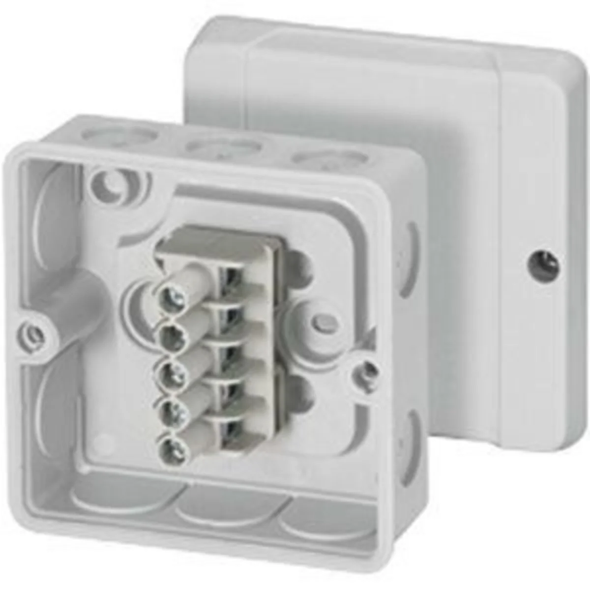Puszka do instalacji wewnętrznych DE 9325 Z dławnice membranowe z zaciskami 5-biegunów 2,5mm2 Cu IP55 szara 62000266 - obrazek 1