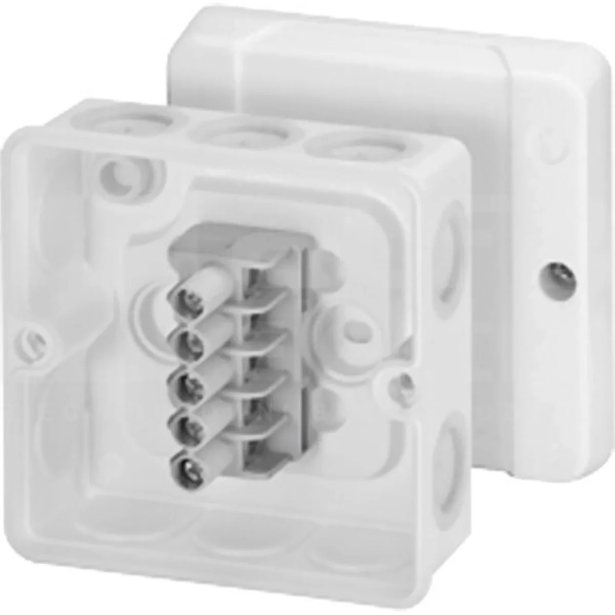 Puszka do instalacji wewnętrznych DE 9326 dławnice membranowe z zaciskami 5-biegunów 2,5 mm2 Cu IP55 biała 62000270 - obrazek 1