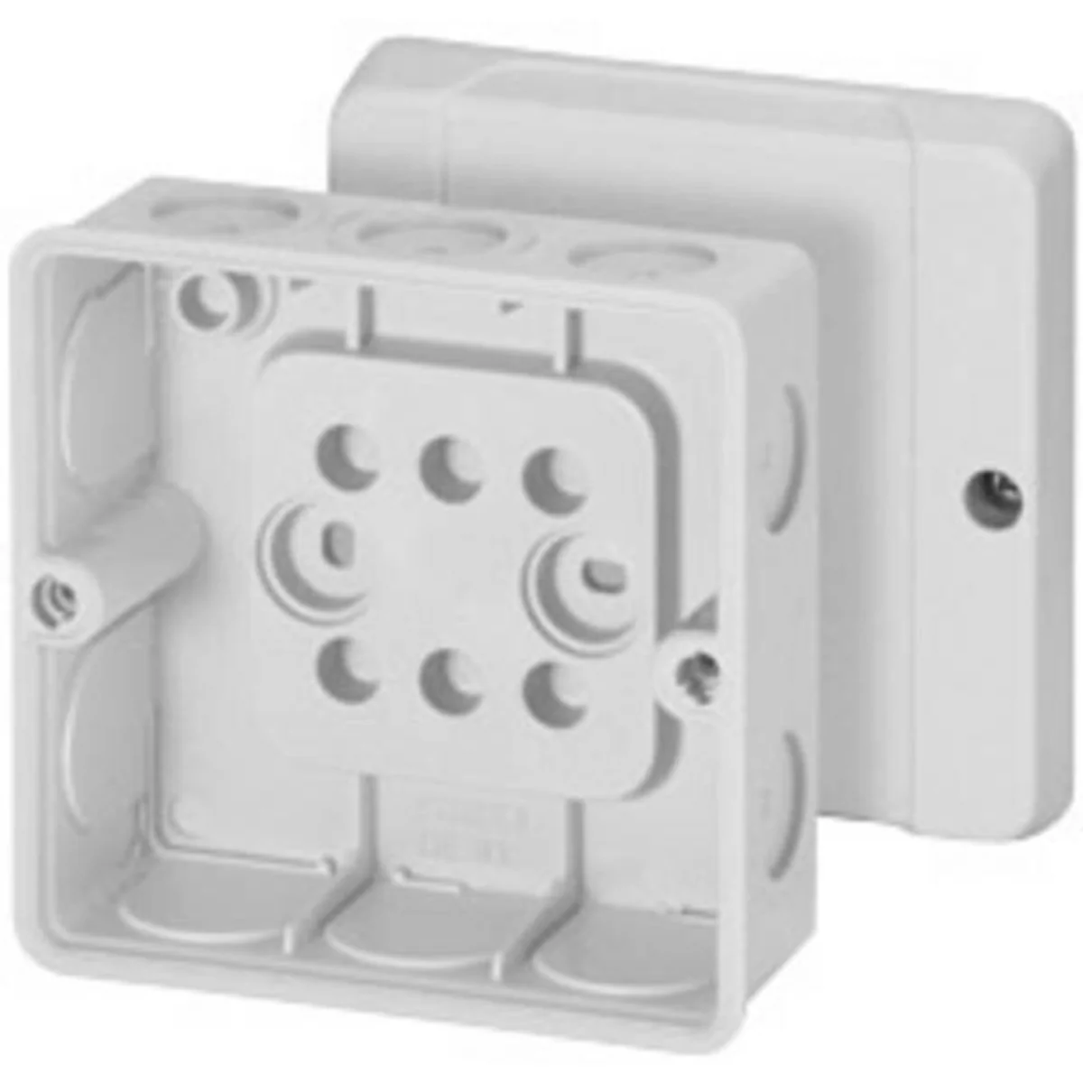 Puszka do instalacji wewnętrznych DE 9340 dławnice membranowe 98x98x55mm bez zacisków IP55 szara 62000267 - obrazek 1