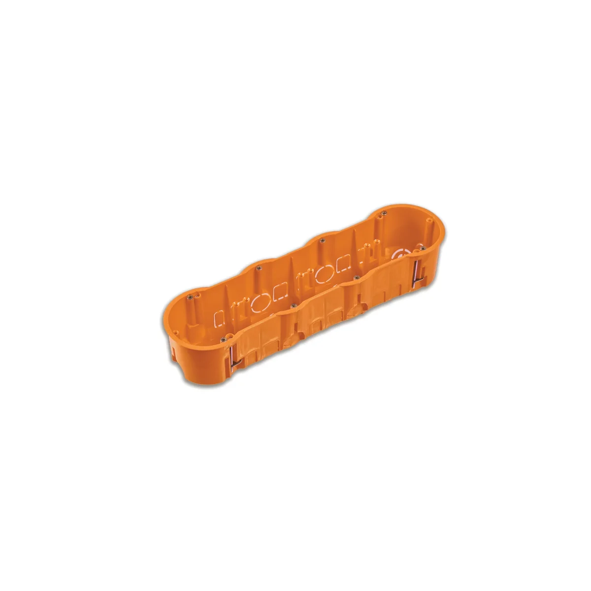 Puszka do pustych ścian PK60, głęboka 60mm, fi68, z wkrętami, poczwórna, pomarańczowa, IP30 A.0047PG - obrazek 1