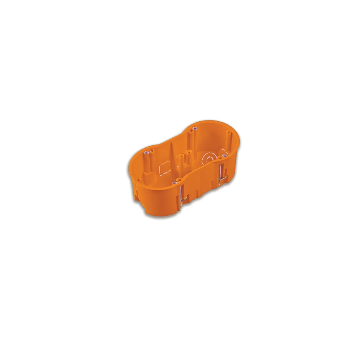 Puszka do pustych ścian PK60, głęboka 60mm, fi68, z wkrętami, podwójna, pomarańczowa, IP30 A.0010PG - obrazek 1