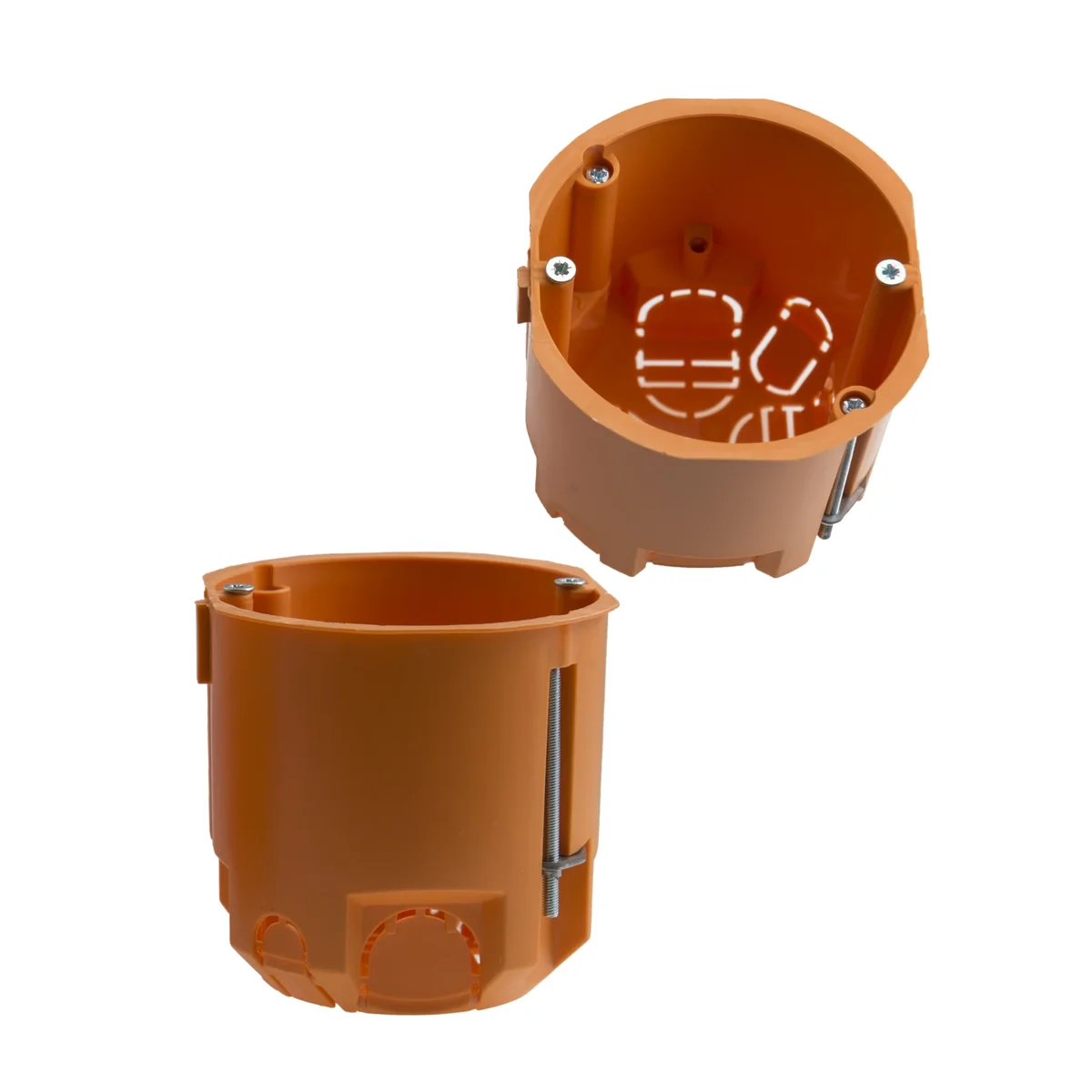 Puszka do pustych ścian PK60, głęboka 73mm, fi68, łączeniowa, z wkrętami, pomarańczowa, IP30 A.0040P/68 - obrazek 1