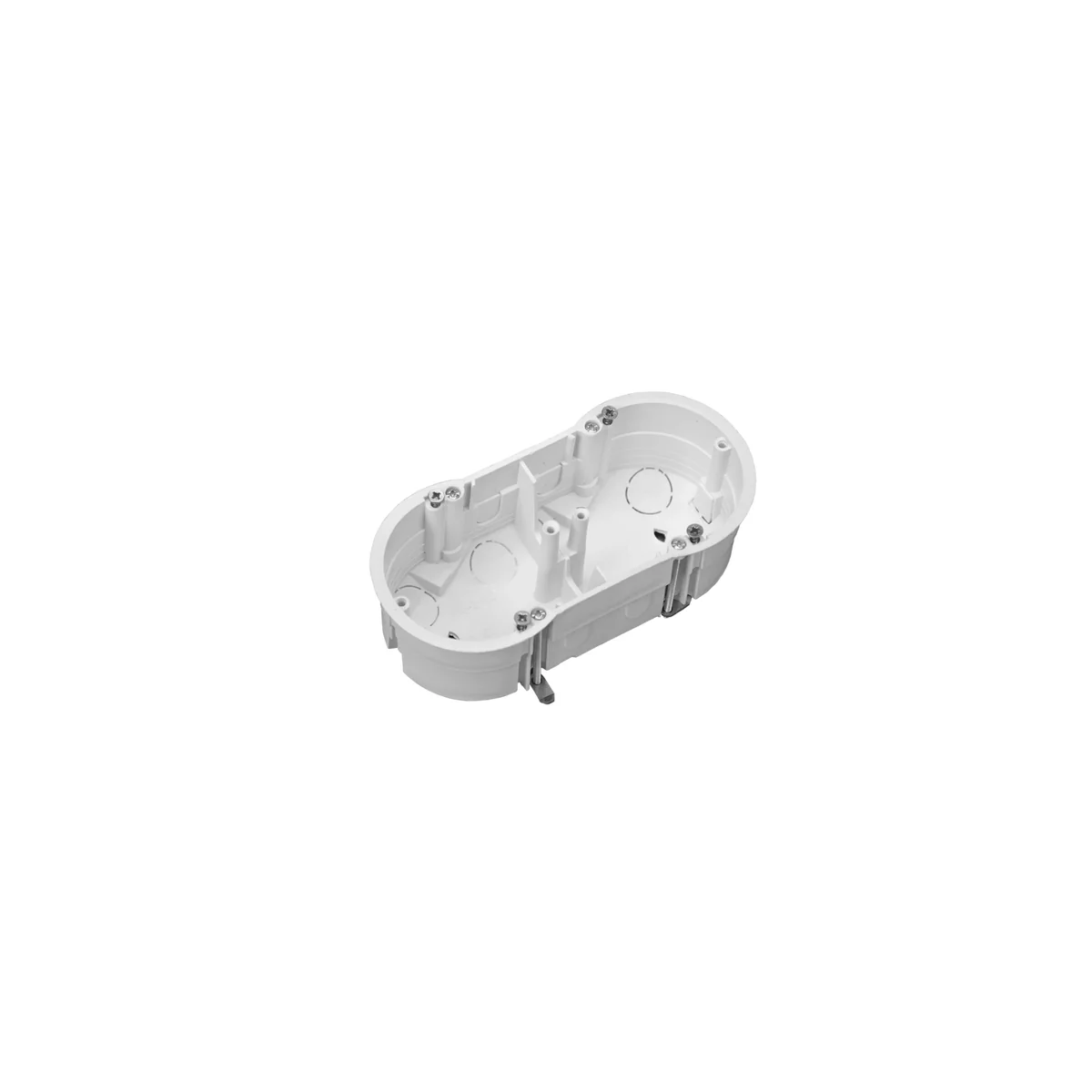 Puszka do pustych ścian PK60, płytka 46mm, fi68, z wkrętami, podwójna, biała, IP30 A.0010 - obrazek 1