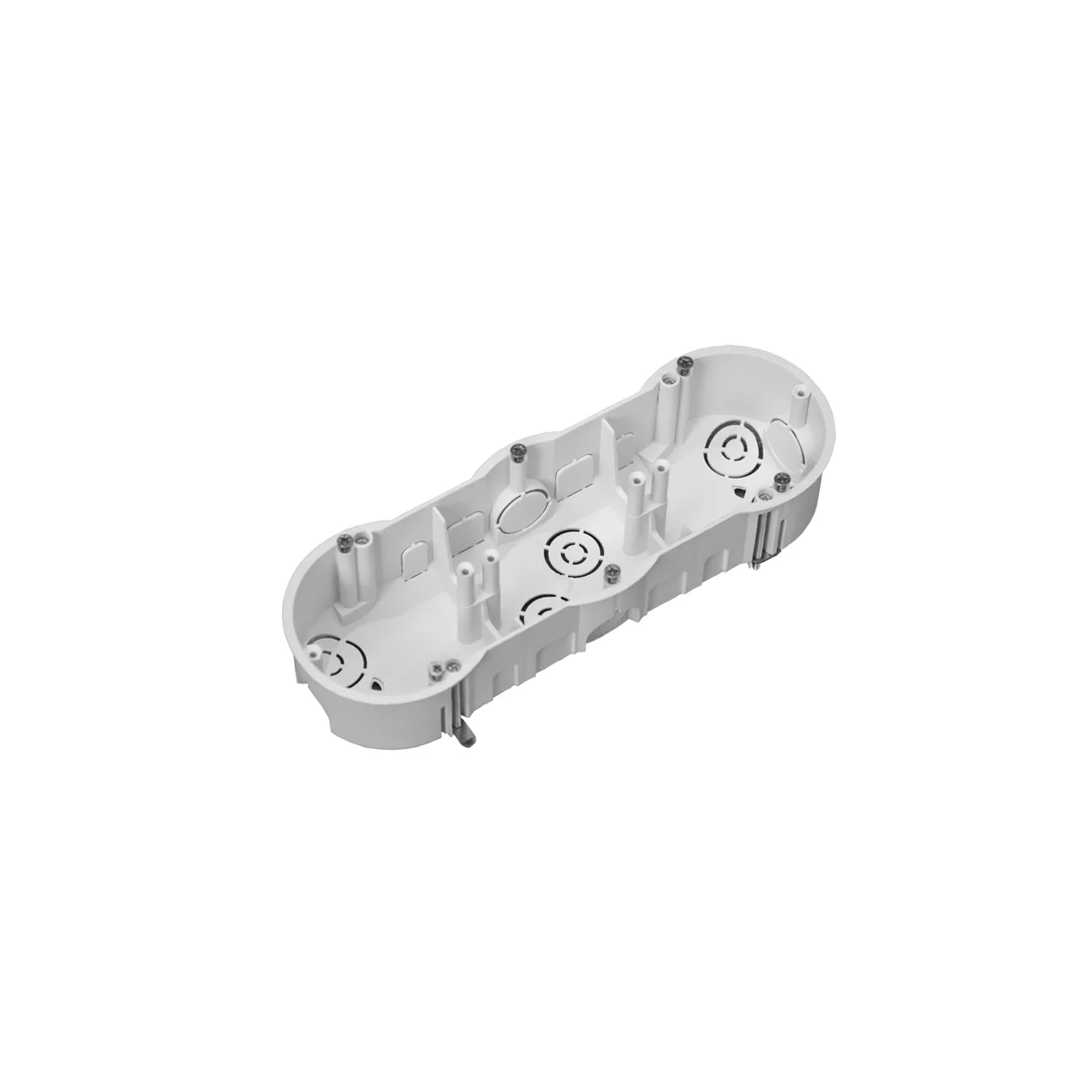 Puszka do pustych ścian PK60, płytka 46mm, fi68, z wkrętami, potrójna, biała, IP30 A.0041 - obrazek 1