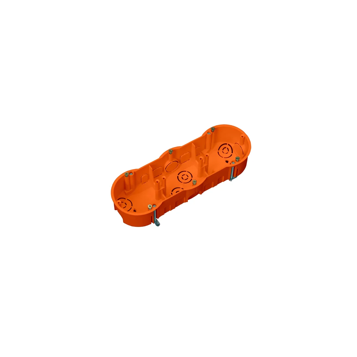 Puszka do pustych ścian PK60, płytka 46mm, fi68, z wkrętami, potrójna, pomarańczowa, IP30 A.0041P - obrazek 1