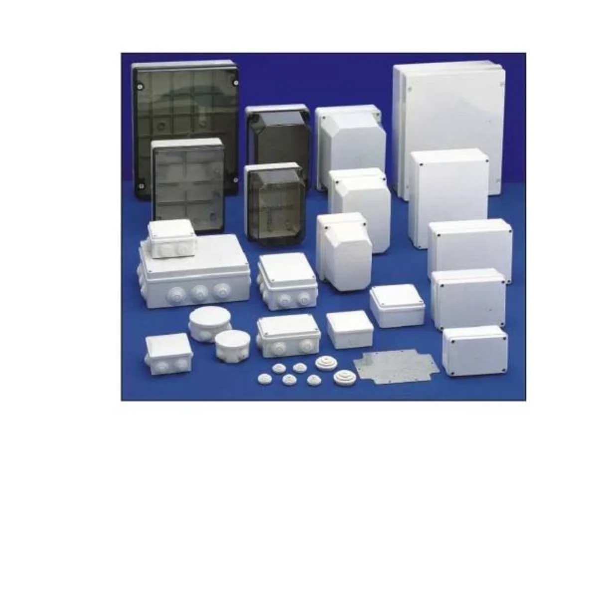 Puszka hermetyczna fi65x35mm z dławnicami IP44 szara OL20001 - obrazek 1