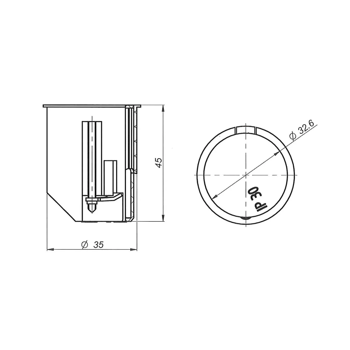 Puszka instalacyjna do pustych ścian kinkietowa P32 fi32mm niebieska 32020203 - obrazek 1