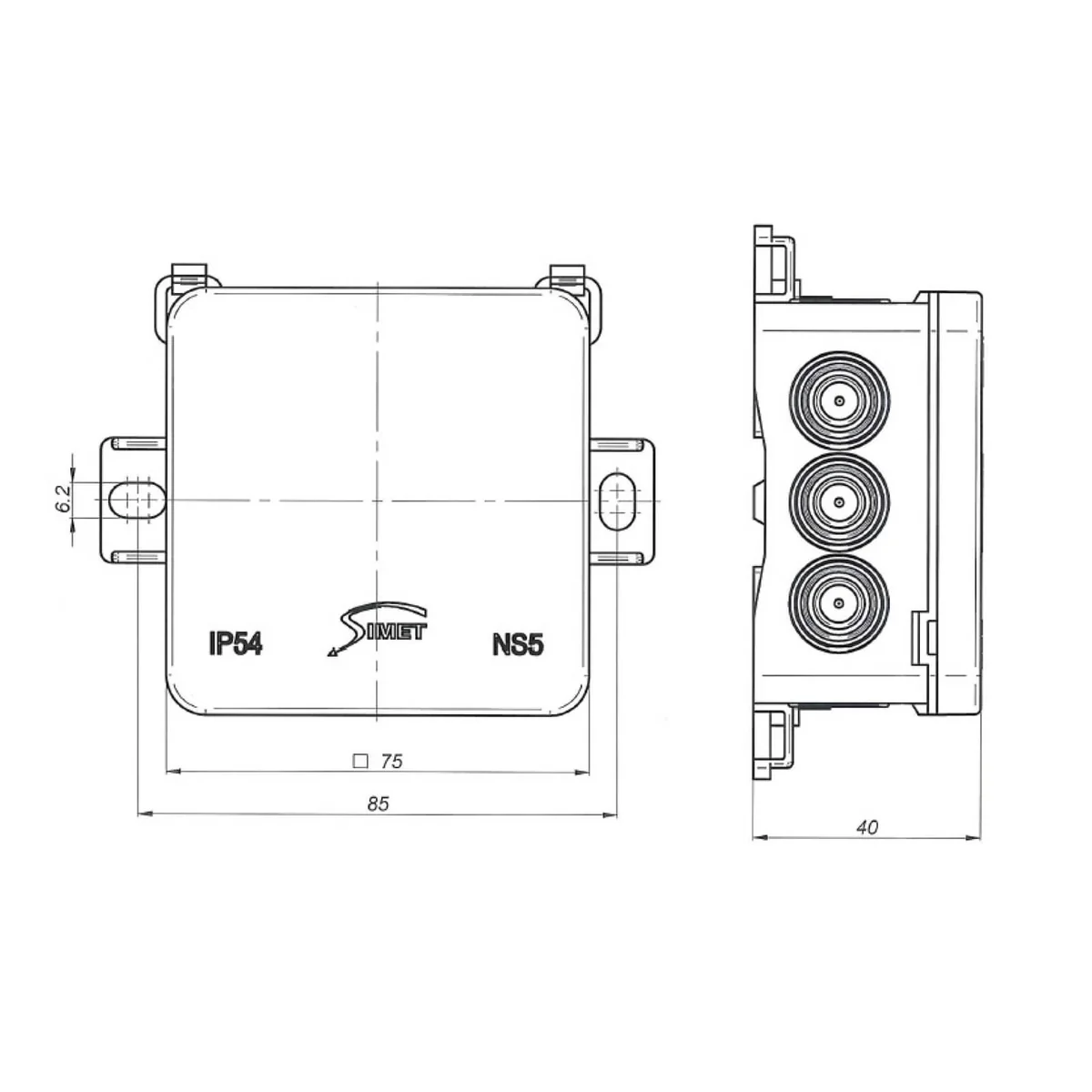 Puszka instalacyjna naścienna NS5 FASTBOX&HOOK szary 35360102 - obrazek 1