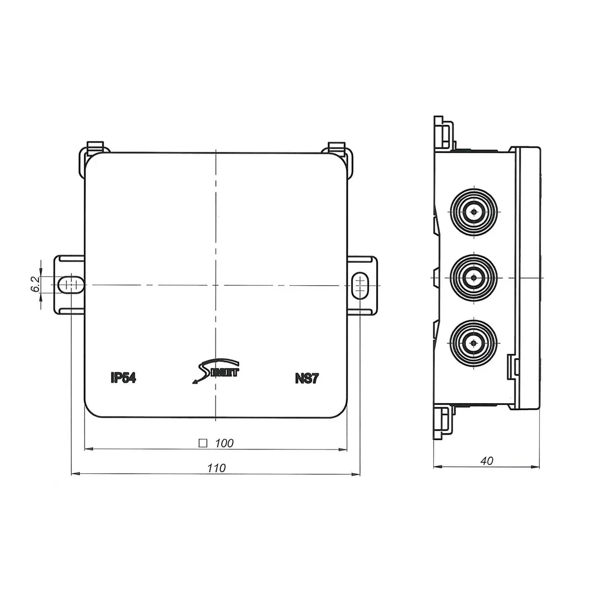 Puszka instalacyjna naścienna NS7 FASTBOX&HOOK szary 35349102 - obrazek 1