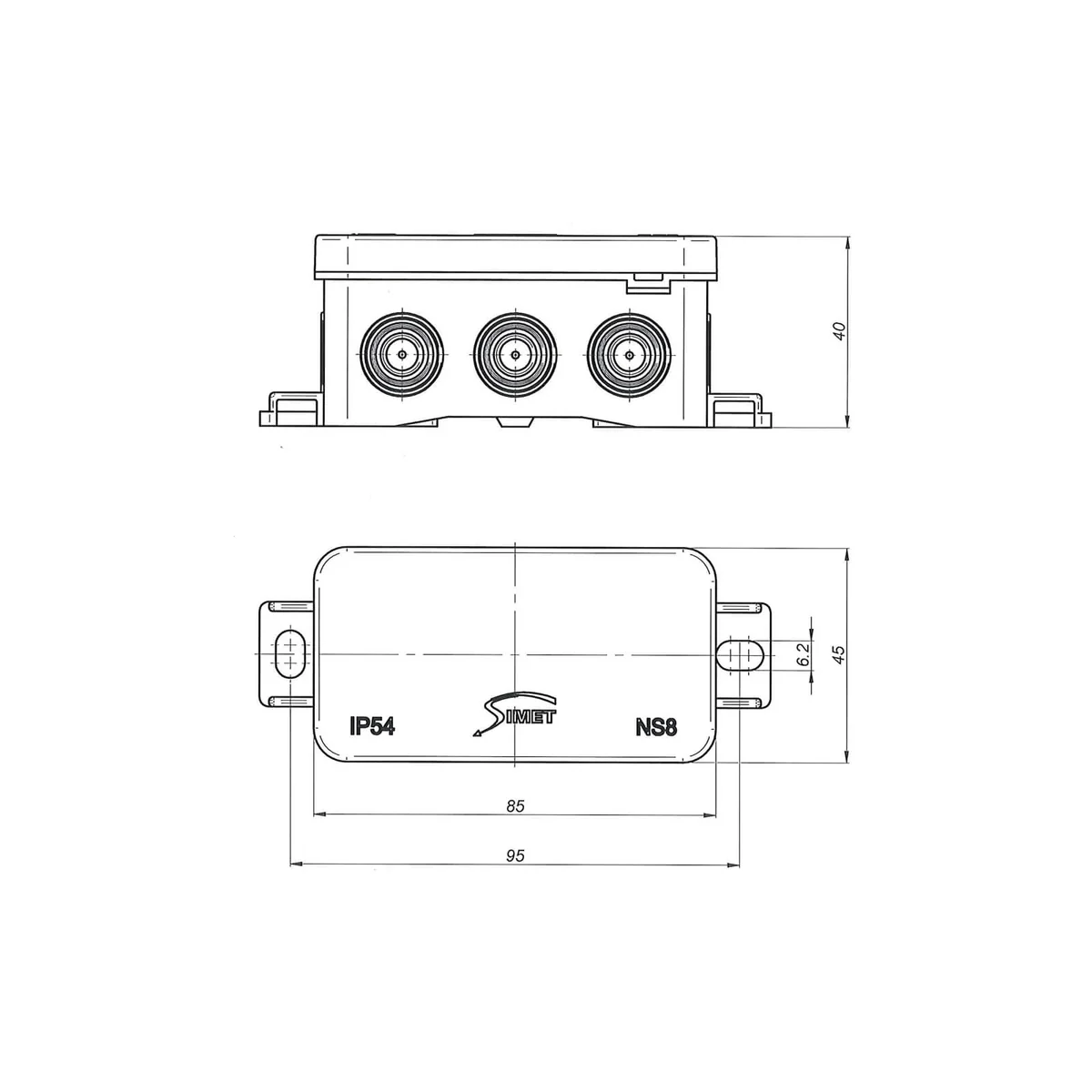 Puszka instalacyjna naścienna NS8 FASTBOX&HOOK szary 35357102 - obrazek 1